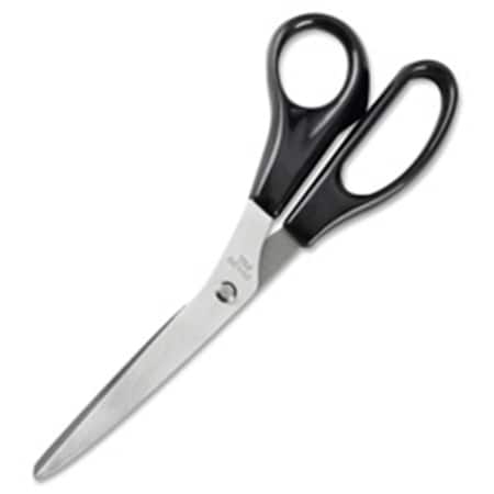 Business Source Stainless Steel Scissors- Bent- 8 in. L- Black Handles BSN65647